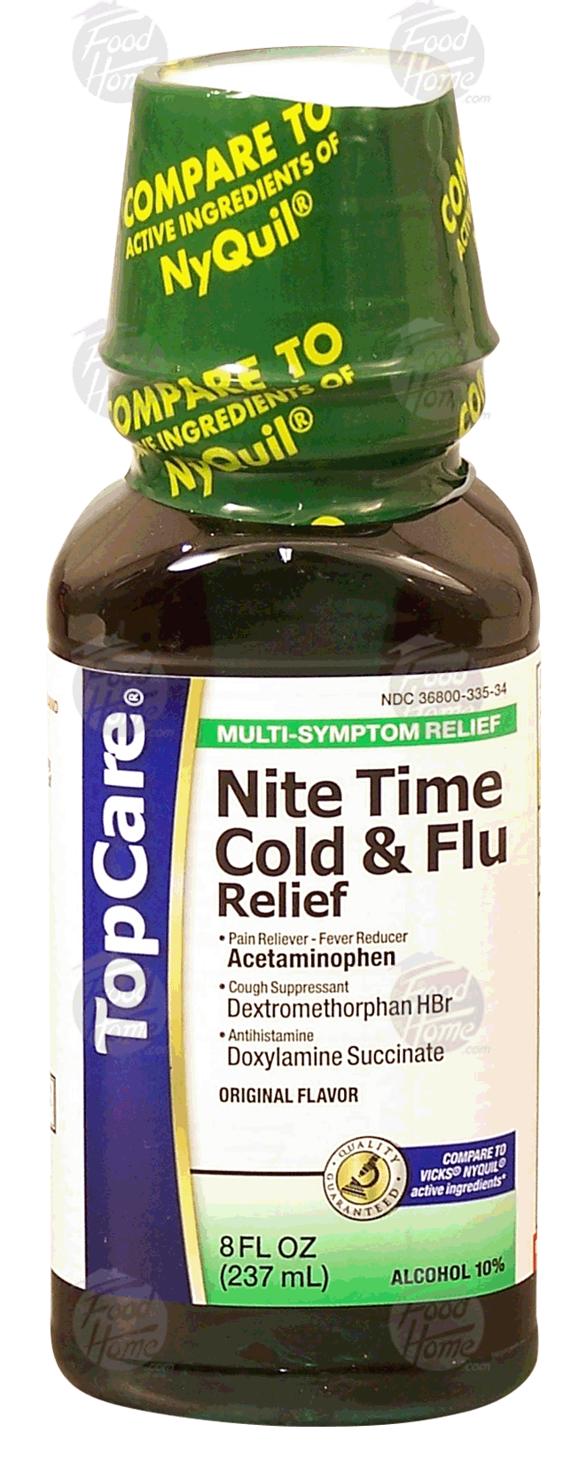 Top Care  nite time cold & flu relief, acetaminophen, pain reliever - fever reducer, original flavor Full-Size Picture